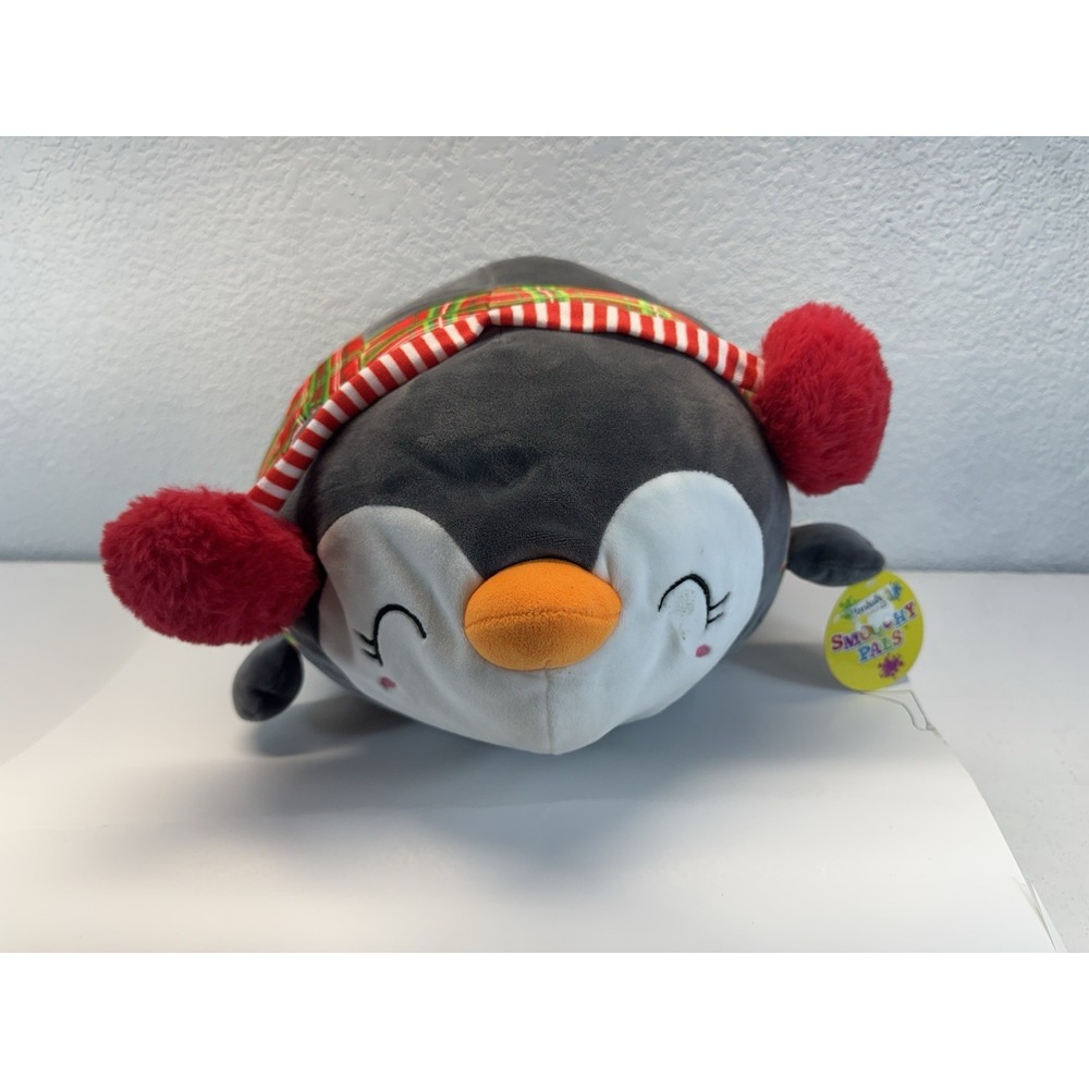 Linzy Toys Smooty Pals Penguin Plush Christmas 10in Holiday Pillow 62310P